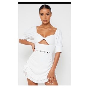 Puff sleeve dress with drill